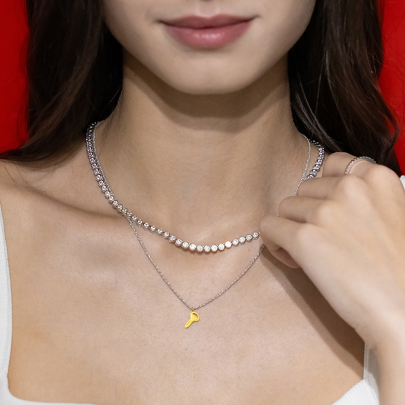 BB BEZEL TENNIS NECKLACE