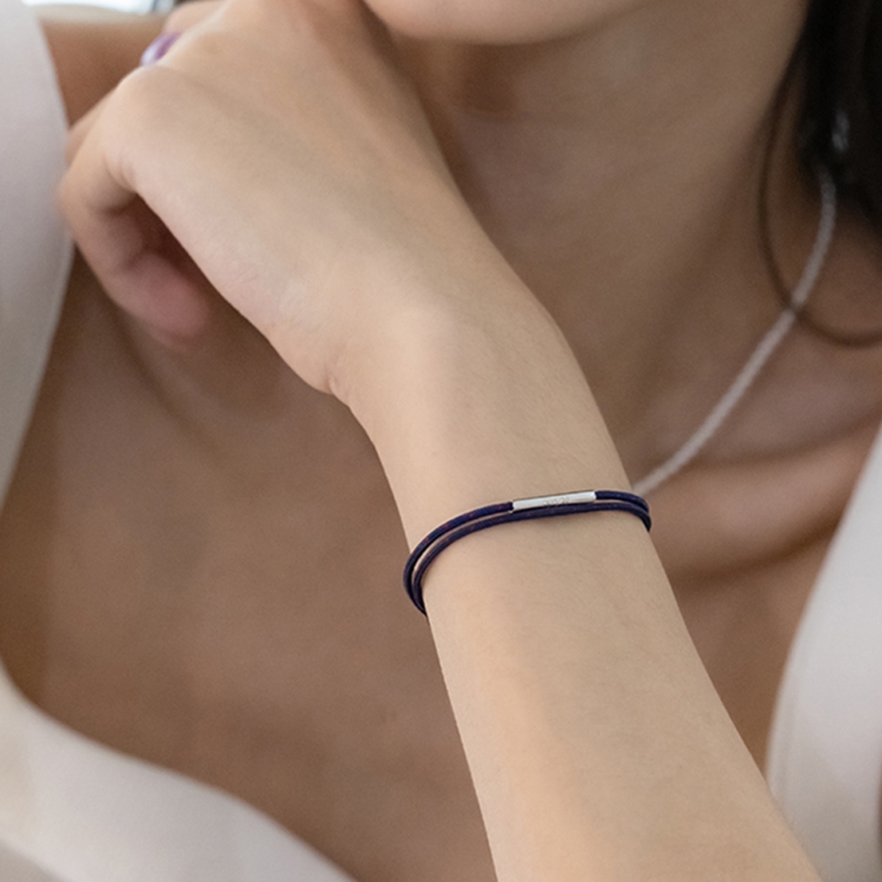 LA LIGNE DOUBLE STRING BRACELET NAVY DOT