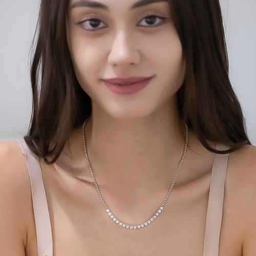 BB BEZEL TENNIS RUGBY BALL CHAIN NECKLACE