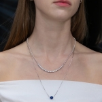 BB BEZEL TENNIS RUGBY BALL CHAIN NECKLACE