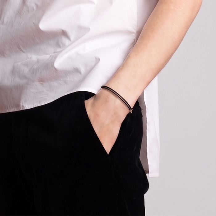 LA LIGNE BANGLE STRING BRACELET BLACK