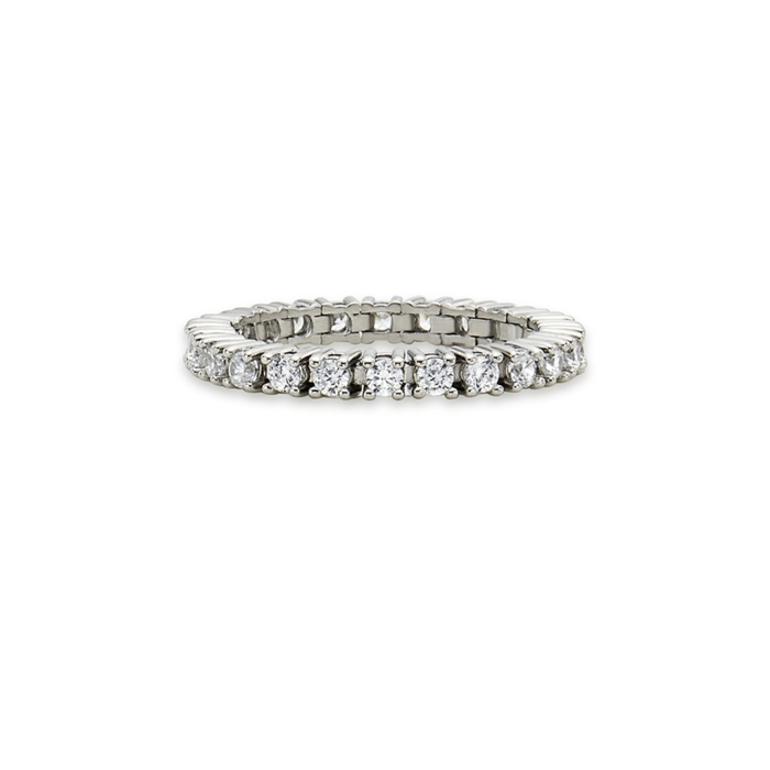 BB TENNIS CHAIN BAND RING WHITE