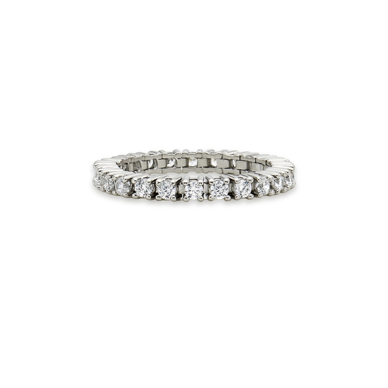 BB TENNIS CHAIN BAND RING WHITE