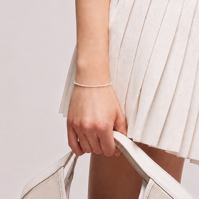 LA LIGNE SLIM SPARKLING BRACELET WHITE