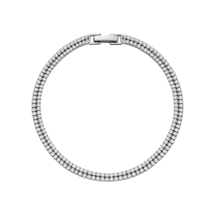 LA LIGNE DOUBLE SPARKLING BRACELET WHITE