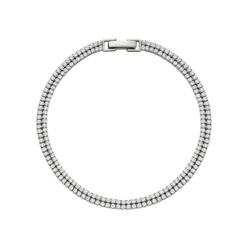 LA LIGNE DOUBLE SPARKLING BRACELET WHITE