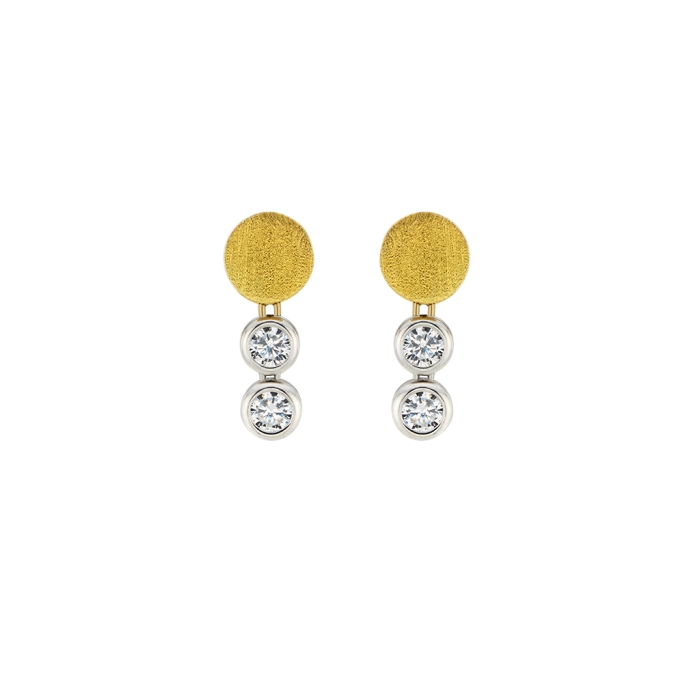 BB BEZEL TENNIS DROP EARRINGS