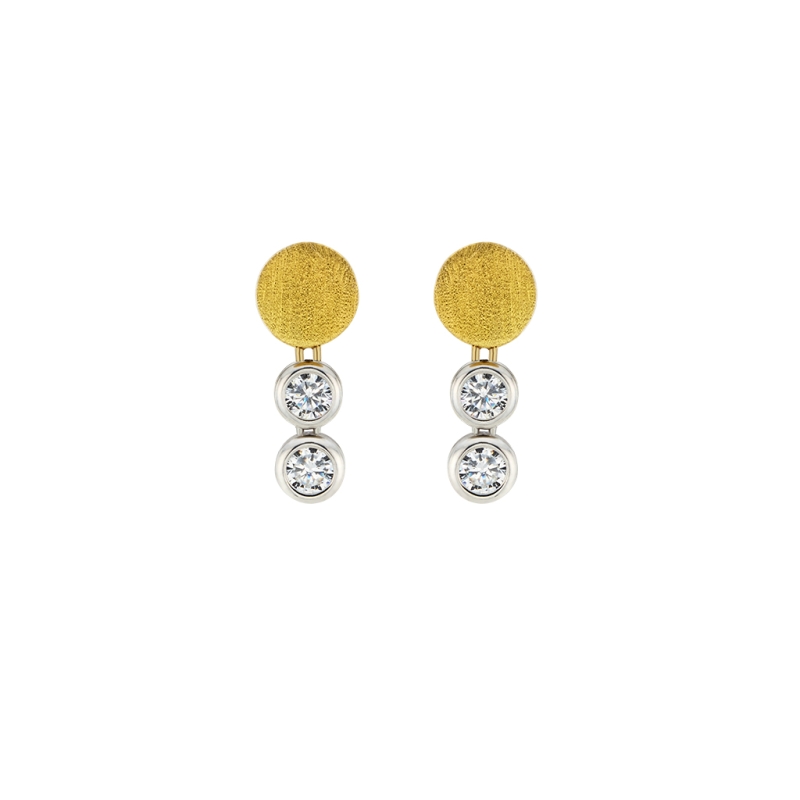 BB BEZEL TENNIS DROP EARRINGS