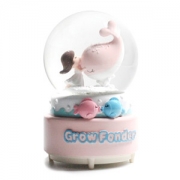 소녀와 고래 블루 디지털 스노우볼 워터볼 Water ball Snowball Whale & Girl Blue 오르골