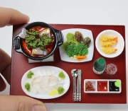 광어회 상차림 세트 미니어처