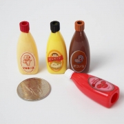 미니어처 소스통 4P 세트 납골당꾸미기 장식 케찹, 머스터드, 마요네즈, 돈가스소스