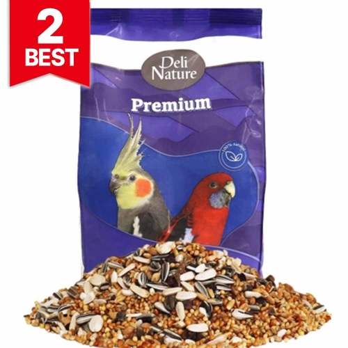 [28622] 델리네이쳐 프리미엄 혼합 중소형 1kg (왕관앵무, 모란앵무, 코뉴어, 퀘이커)