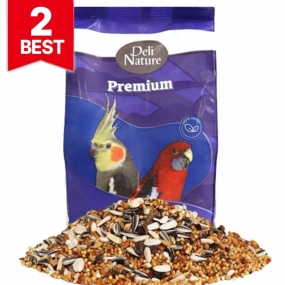 [28622] 델리네이쳐 프리미엄 혼합 중소형 1kg (왕관앵무, 모란앵무, 코뉴어, 퀘이커)