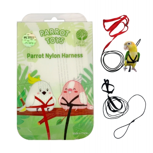 [00715] 나일론 하네스 가슴줄 Petite(블랙&레드) (사랑앵무/ 모란앵무/ 사자나미/ 유리앵무/ 코뉴어)