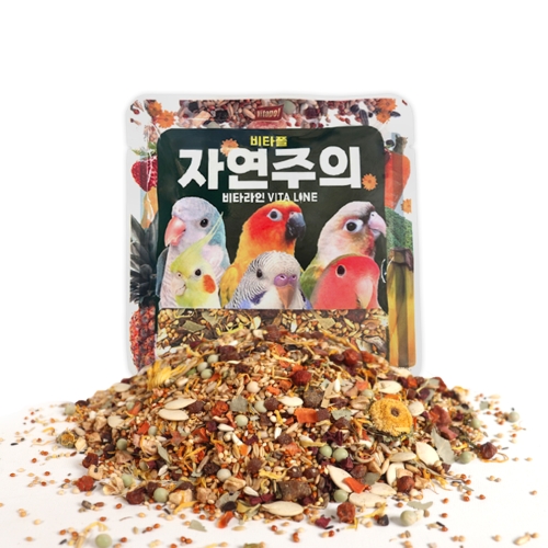 ★맛보기50g★ZVP-4242 세척+생식 비타폴 자연주의 비타라인 컴플리트 앵무새 먹이 중소형 50g