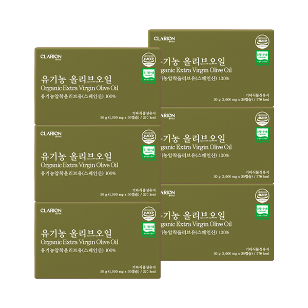 클라리온 유기농 올리브오일 30캡슐, 6개 (6개월분)