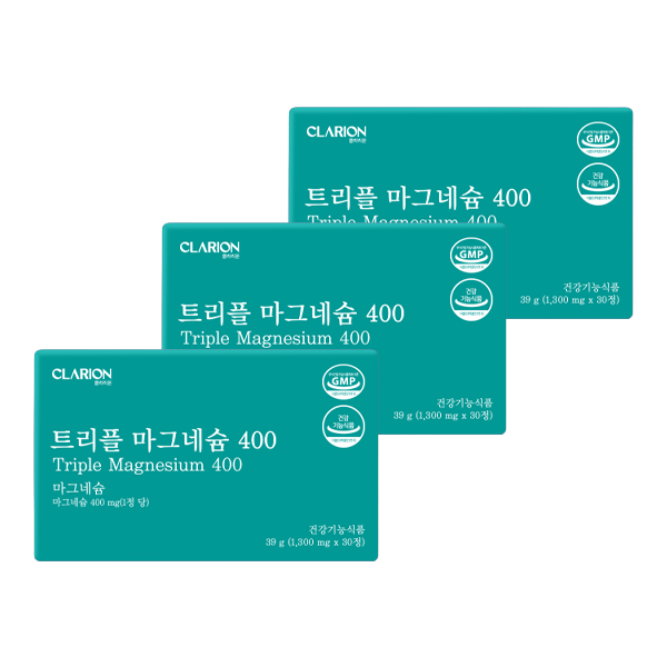 클라리온 트리플 마그네슘 400 30정, 3개 (3개월분)