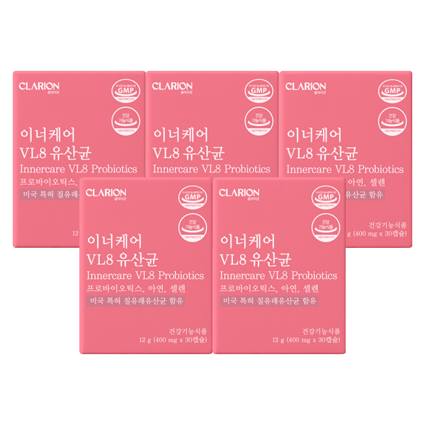 클라리온 이너케어 VL8 유산균 30캡슐, 5개