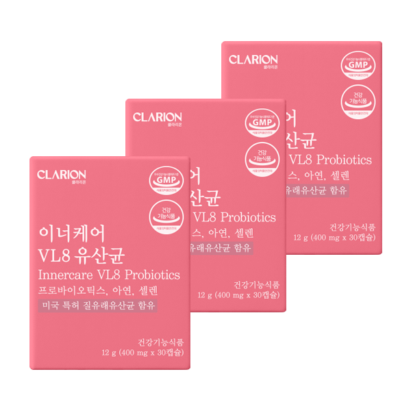 클라리온 이너케어 VL8 유산균 30캡슐, 3개
