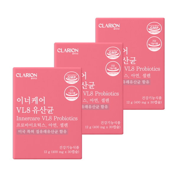 클라리온 이너케어 VL8 유산균 30캡슐, 3개
