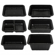 PP실링용기 블랙 배달 포장용기 1BOX