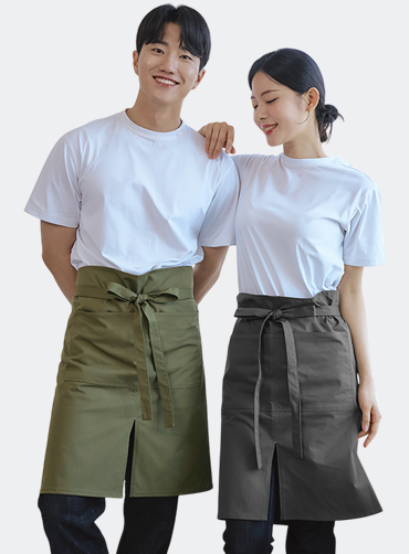 허리형 베이직 라이크코튼 앞치마 HOP2303 | 단체유니폼 단체앞치마 주문제작 탑앤탑