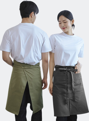 허리형 베이직 라이크코튼 앞치마 HOP2303 | 단체유니폼 단체앞치마 주문제작 탑앤탑