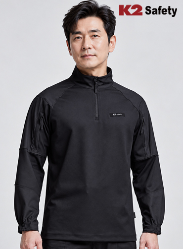 [K2] 워크웨어 반집업티셔츠 긴팔 TSF6203 | 브랜드단체복 주문제작 탑앤탑