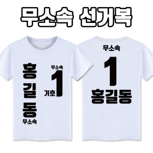 무소속 선거복 티셔츠 A4+B2 타입 | 선거복 선거티 주문제작 탑앤탑
