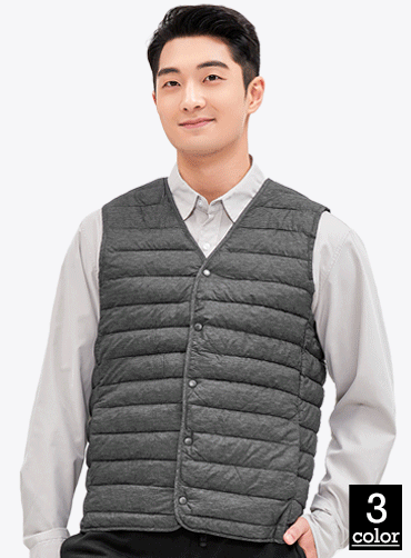 V넥 라이트 패딩조끼 LEN90W | 단체조끼 주문제작 탑앤탑