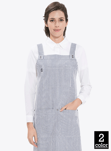 Stylish H형 줄무늬 앞치마 HOP534 | 단체유니폼 단체앞치마 주문제작 탑앤탑