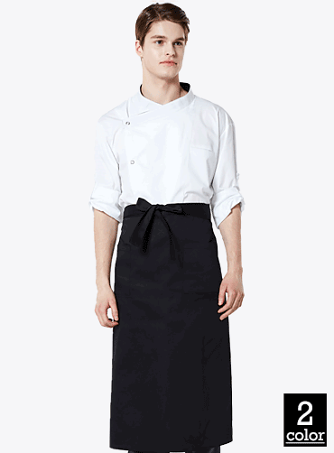 허리형 롱 단색 앞치마 HOP401 | 단체유니폼 단체앞치마 주문제작 탑앤탑