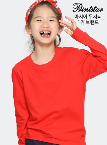 [톰스 브랜드] 17수 베이직 아동 라운드 긴팔티 TOM102 | 단체복 주문제작 탑앤탑