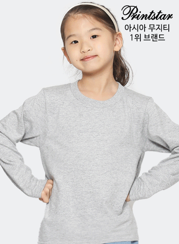 [톰스 브랜드] 17수 베이직 아동 라운드 긴팔티 TOM102 | 단체복 주문제작 탑앤탑