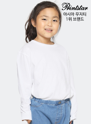 [톰스 브랜드] 17수 베이직 아동 라운드 긴팔티 TOM102 | 단체복 주문제작 탑앤탑