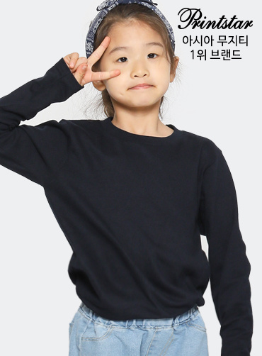 [톰스 브랜드] 17수 베이직 아동 라운드 긴팔티 TOM102 | 단체복 주문제작 탑앤탑