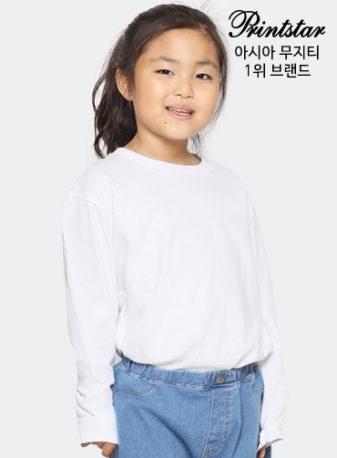 [톰스 브랜드] 17수 베이직 아동 라운드 긴팔티 TOM102 | 단체복 주문제작 탑앤탑