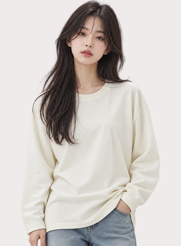 더블코튼 무지 긴팔티 12종 FMFP1273 | 단체티 주문제작 탑앤탑