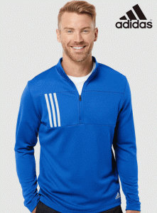 [Adidas] 아디다스 3-스트라이프 더블 니트 쿼터 집 풀오버 A482,A483 [USA FIT]  | 단체티 단체추리닝 주문제작 탑앤탑