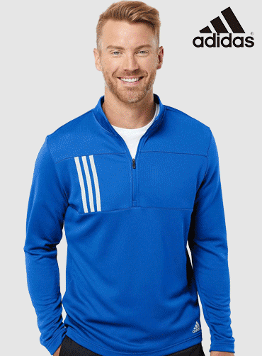 [Adidas] 아디다스 3-스트라이프 더블 니트 쿼터 집 풀오버 A482,A483 [USA FIT]  | 단체티 단체추리닝 주문제작 탑앤탑