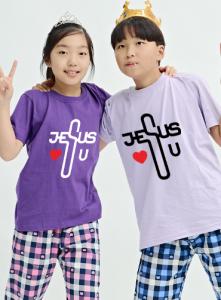 지져스 십자가 하트  / 교회단체티A73  | 단체티 주문제작 탑앤탑
