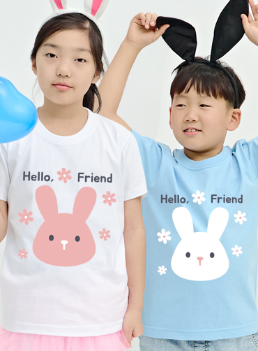 헬로 프랜드 래빗 / 아동단체티76 | 단체티 주문제작 탑앤탑 헬로 프랜드 래빗 / 아동단체티76 | 단체티 주문제작 탑앤탑