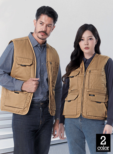 [티뷰크] 공구 포켓 면 패딩조끼 TC501 | 브랜드단체조끼 근무복조끼 주문제작 탑앤탑