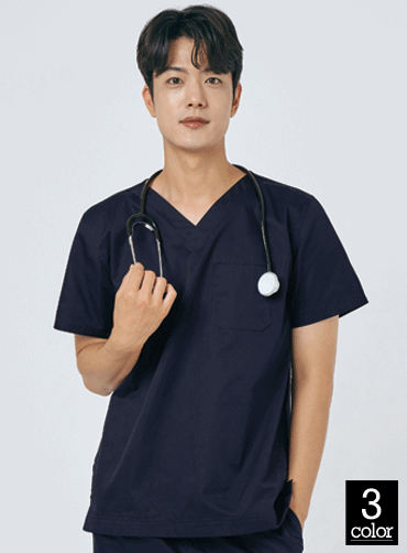 남성 쿨스판 V넥 베이직 스크럽 티셔츠 HOP101M | 단체유니폼 단체티셔츠 주문제작 탑앤탑