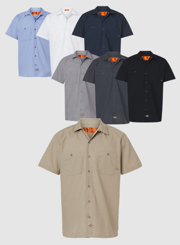 [Dickies]디키즈 인더스트리얼 반팔 워크 셔츠 S535 | 단체카라티 주문제작 탑앤탑