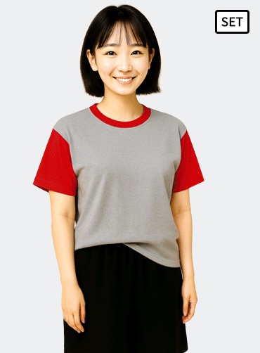 TC면 소매배색 헬스복 NAR357 | 단체티 주문제작 탑앤탑