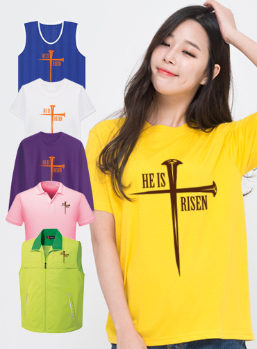 HE IS RISEN no.2 / 교회단체티PRR6 | 단체티 주문제작 탑앤탑