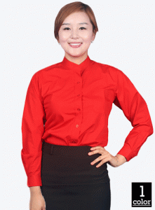 SE32 빨강긴팔차이나홀서빙복