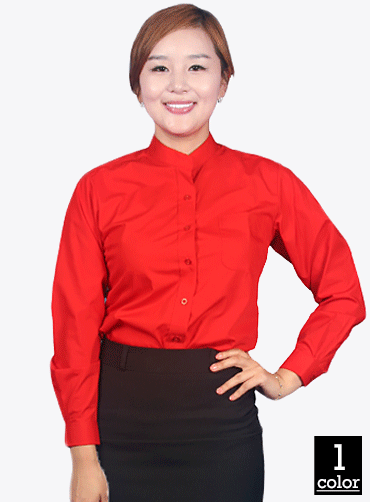 SE32 빨강긴팔차이나홀서빙복