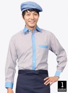 SE31 줄무늬긴팔파랑줄홀서빙복